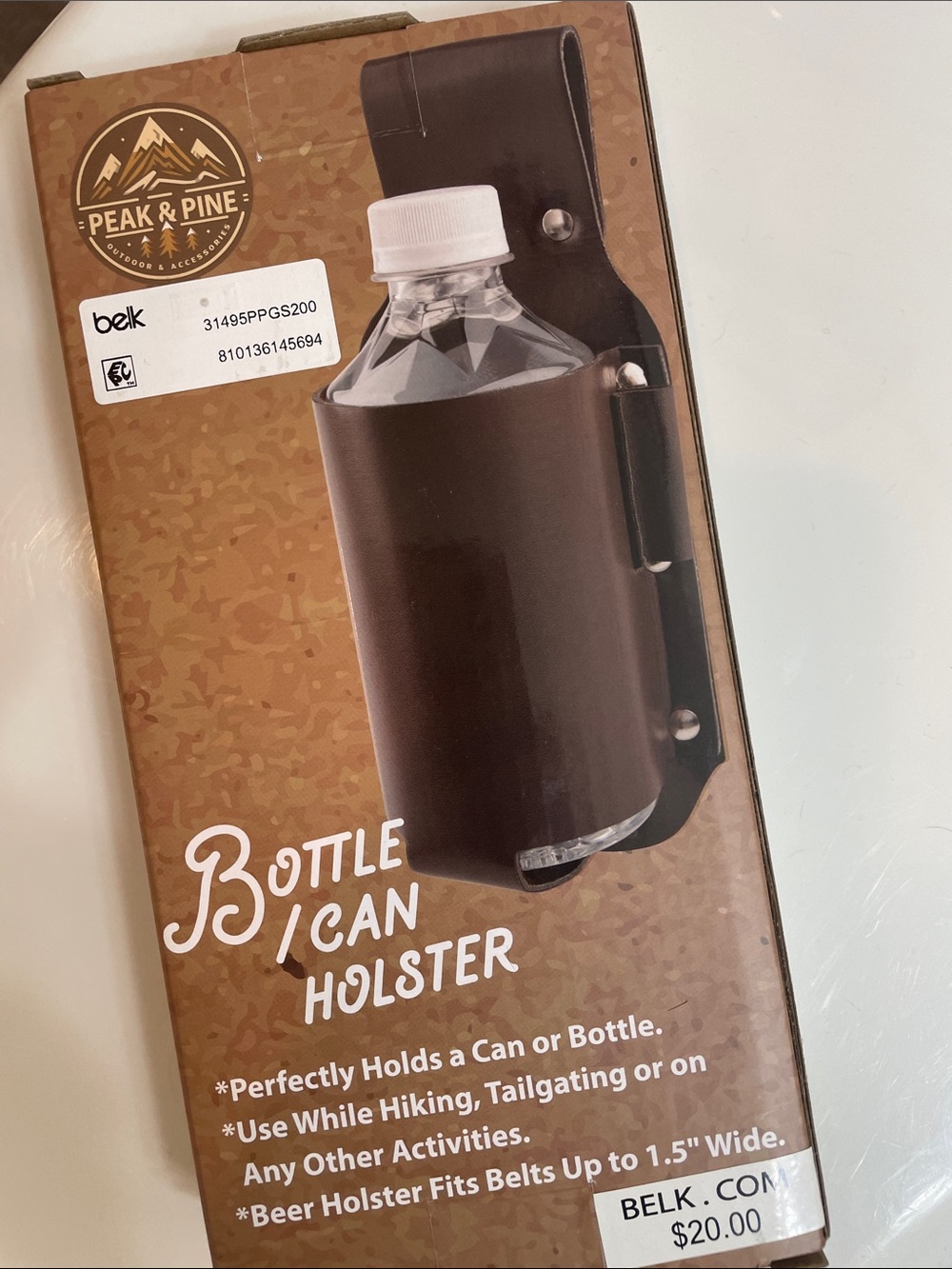Brown Bottle/Can Holster for Belts